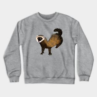 Brave Polecat ( Mustela putorius ) Crewneck Sweatshirt